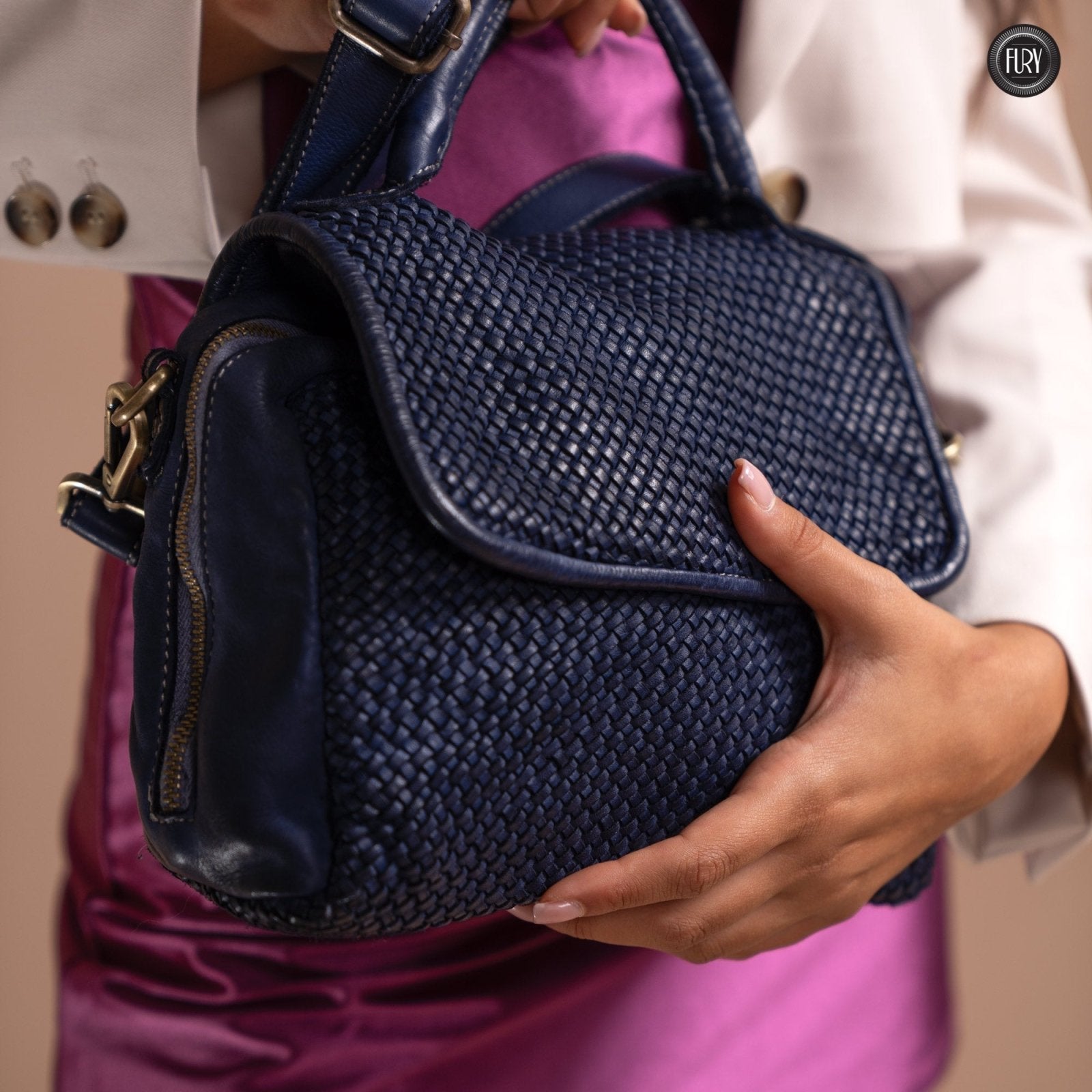 Borsa Siena in pelle intrecciata - Preordine - Fury