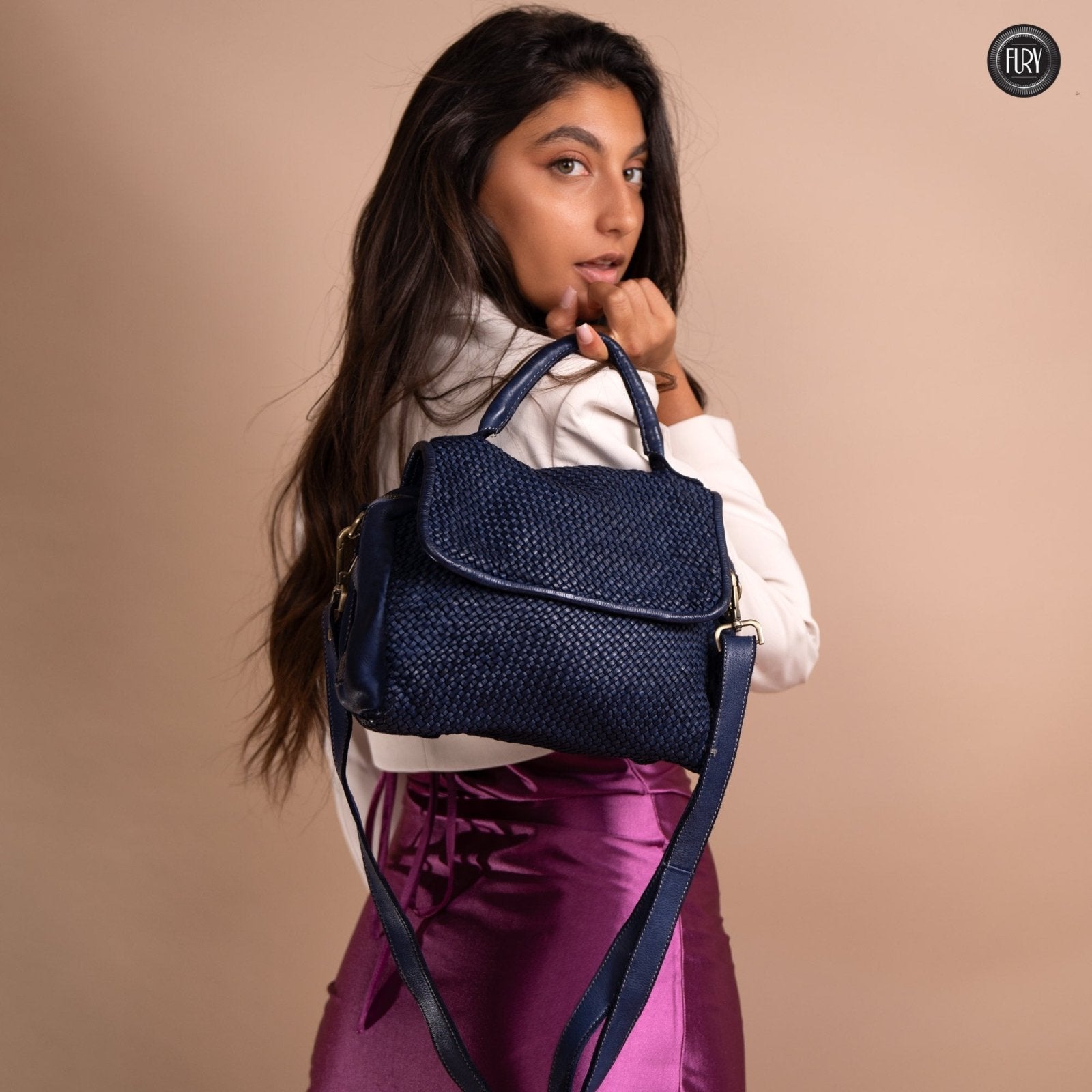 Borsa Siena in pelle intrecciata - Preordine - Fury