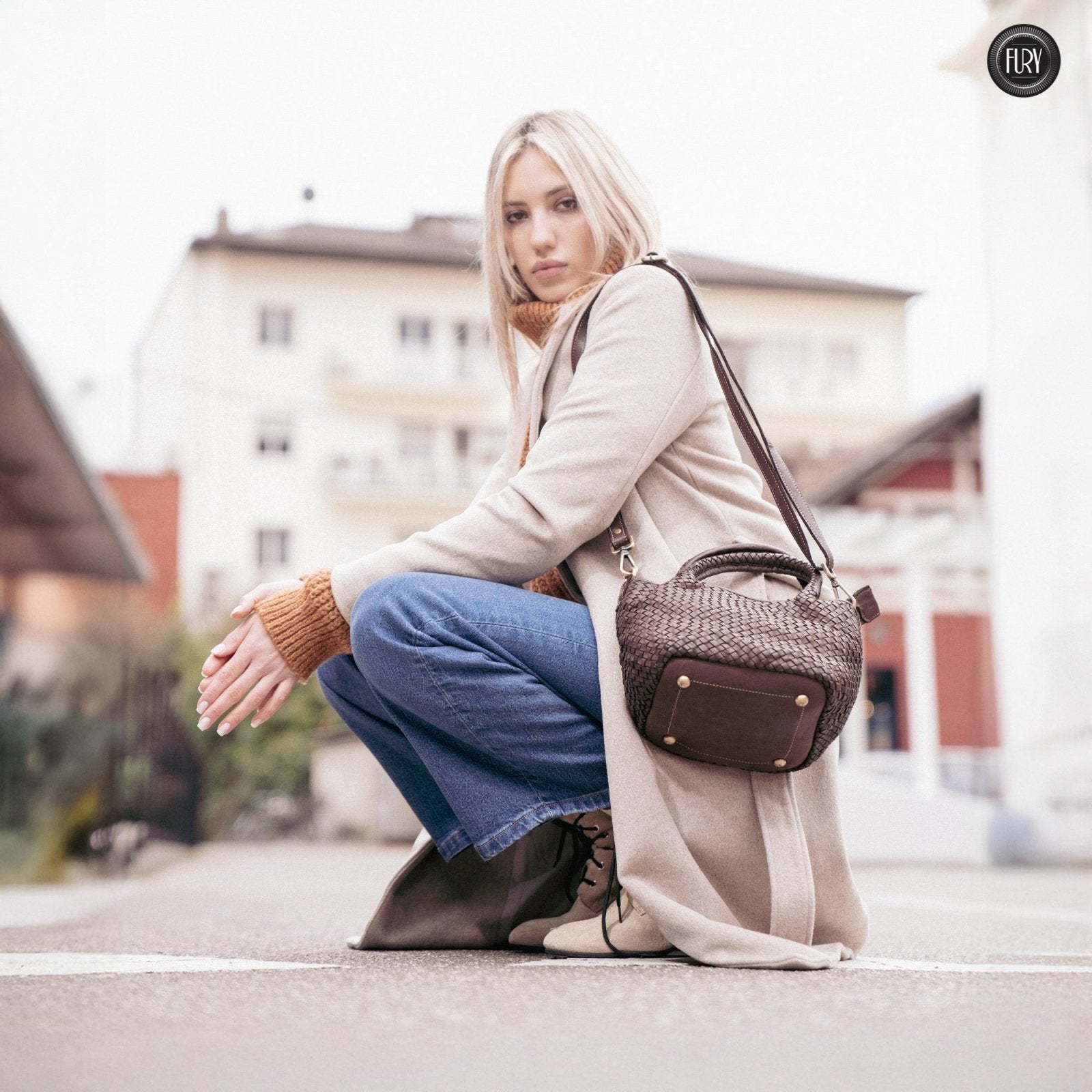 Borsetta Alba in pelle intrecciata - Fury