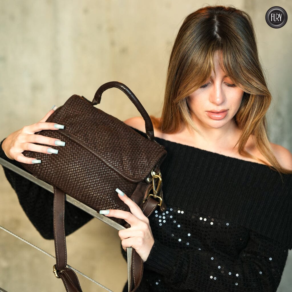 Borsa Siena in pelle intrecciata - Preordine - Fury