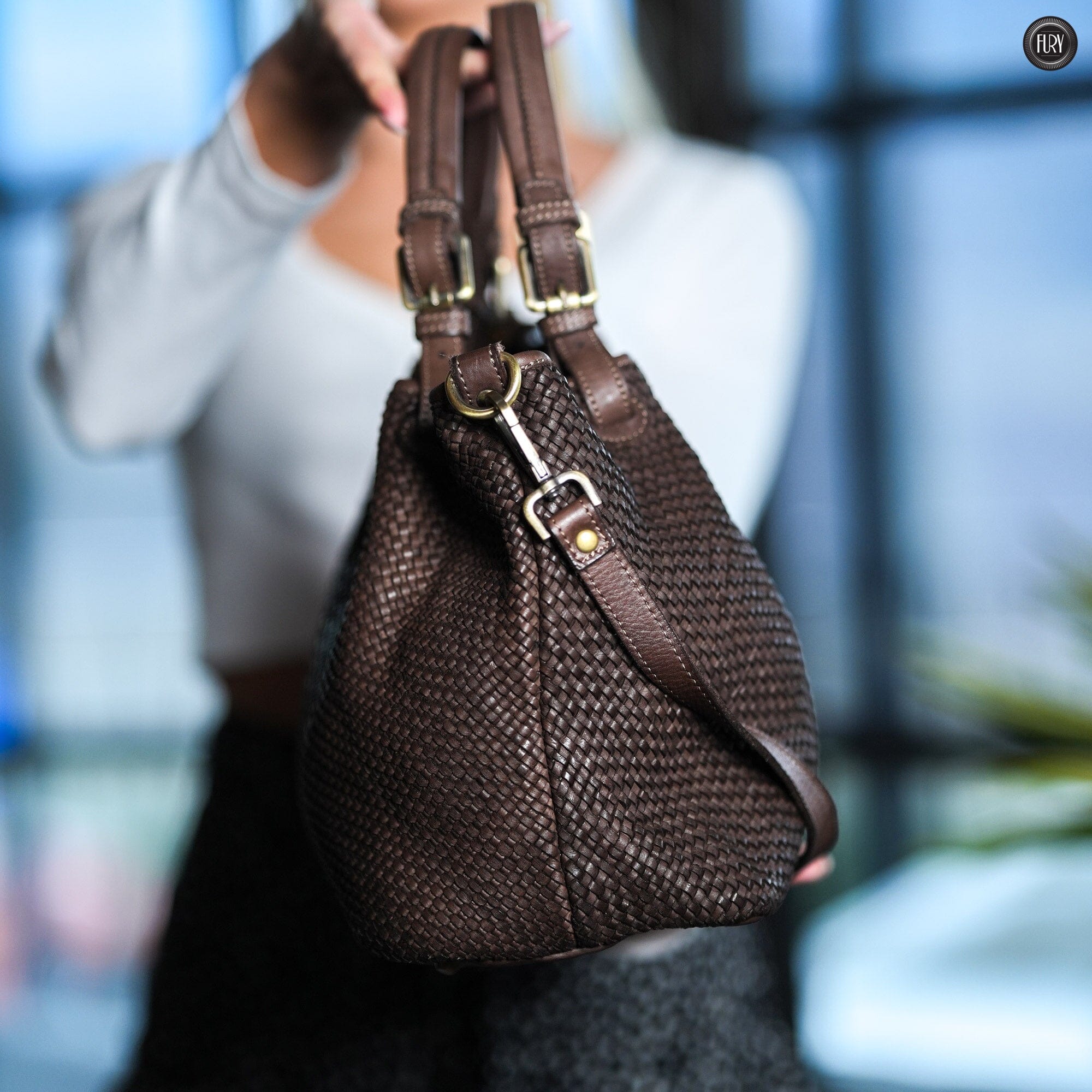 Borsa Talia in pelle intrecciata Fury