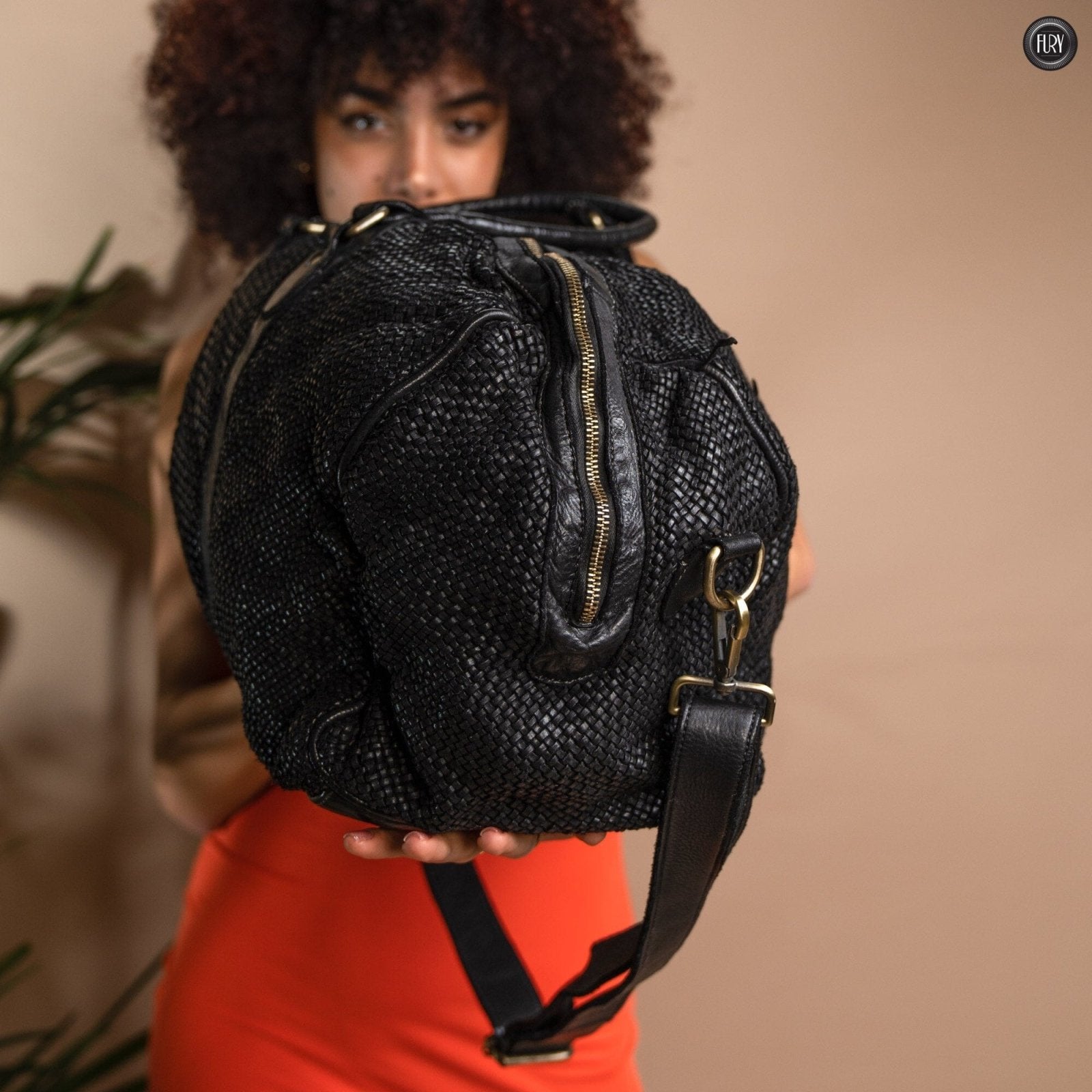 Borsone Magellano in pelle intrecciata - Fury