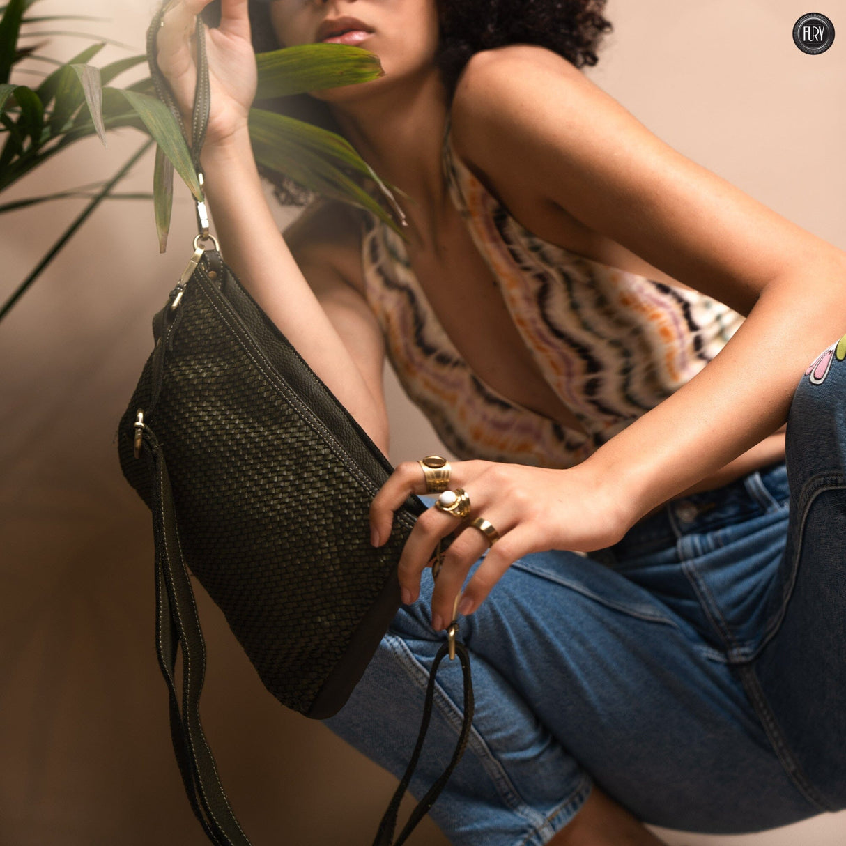 Pochette Diana in pelle intrecciata Fury