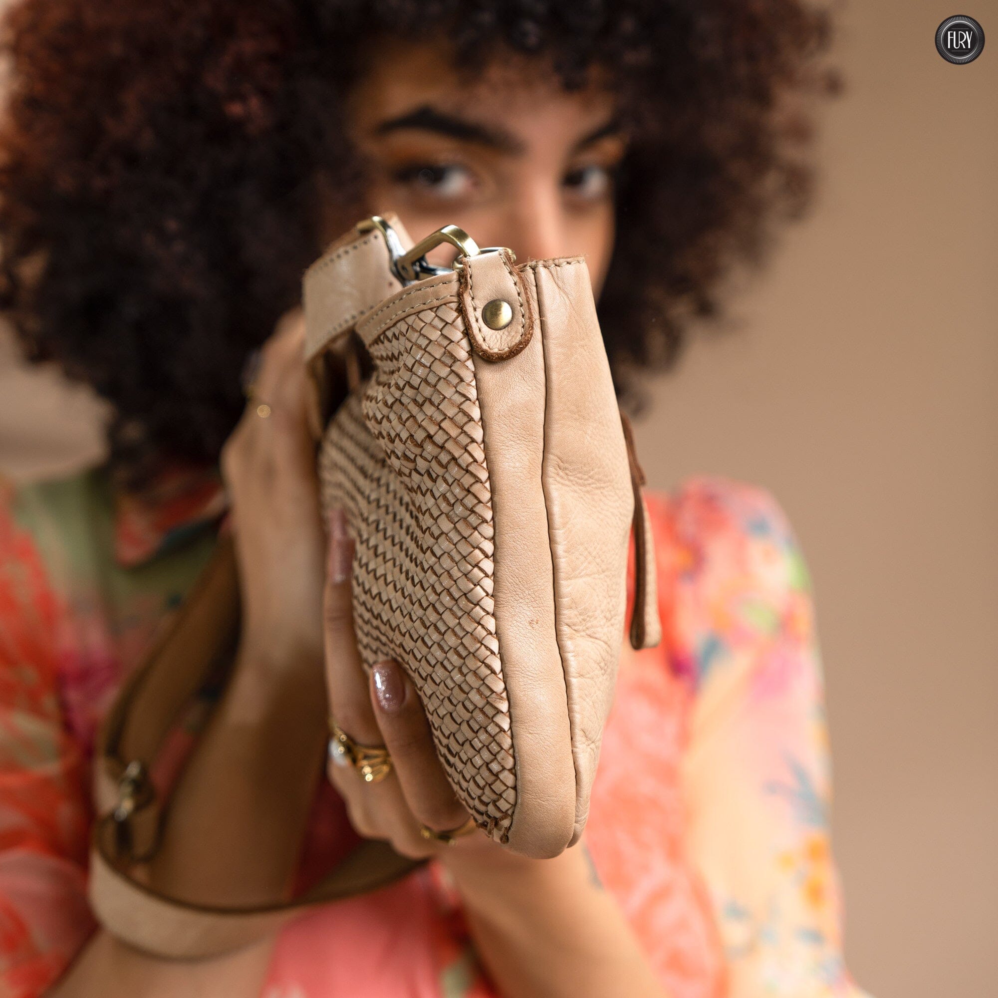 Pochette Diana in pelle intrecciata Fury