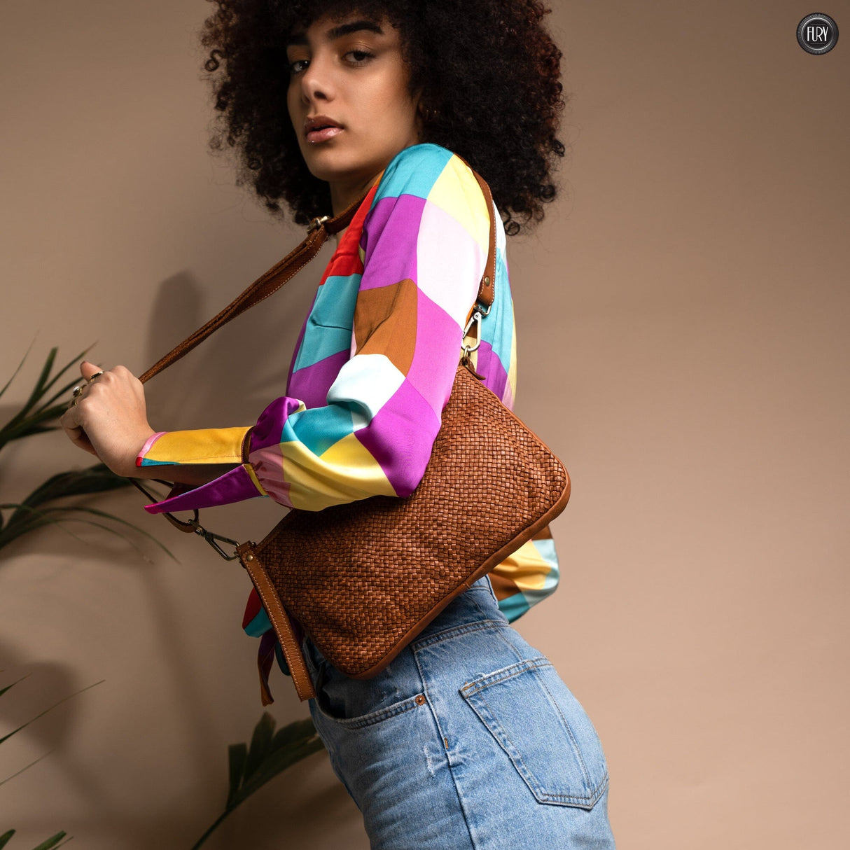 Pochette Diana in pelle intrecciata Fury