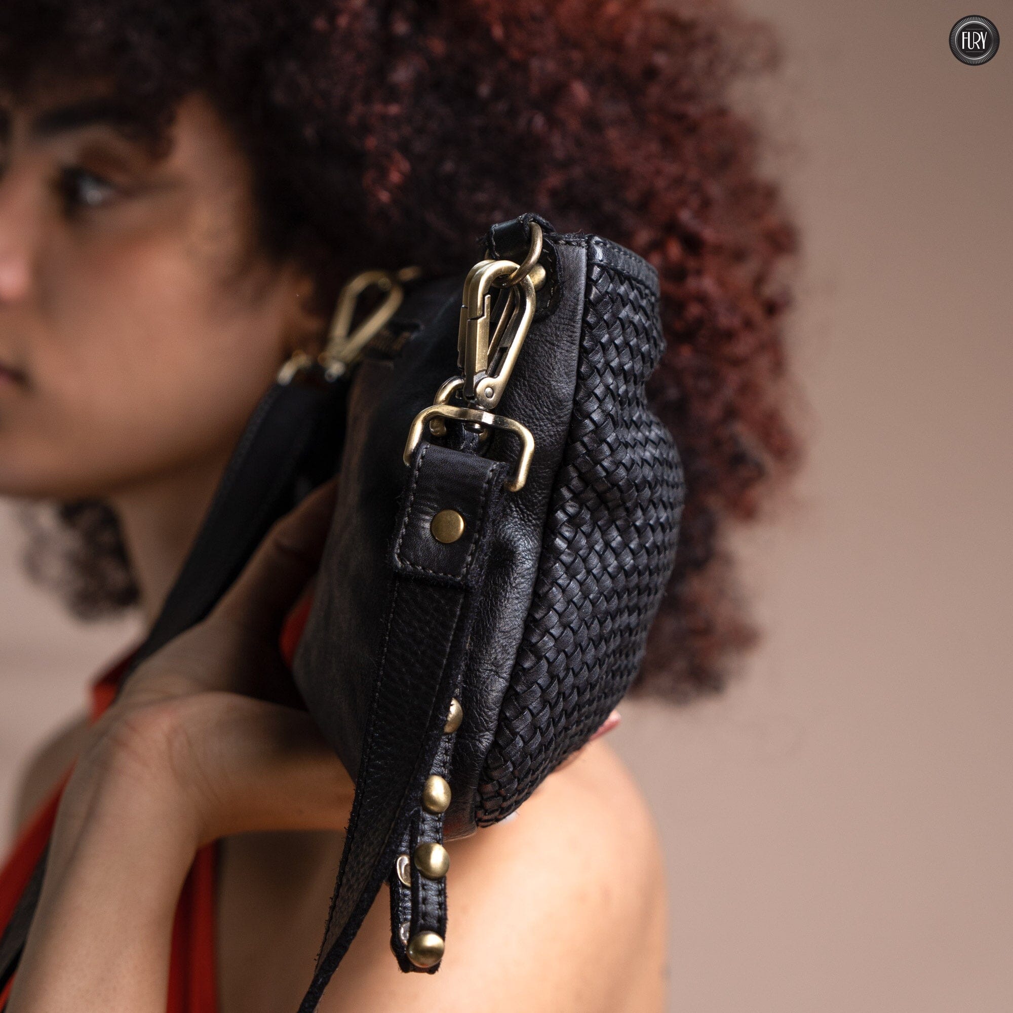 Pochette Diana in pelle intrecciata Fury