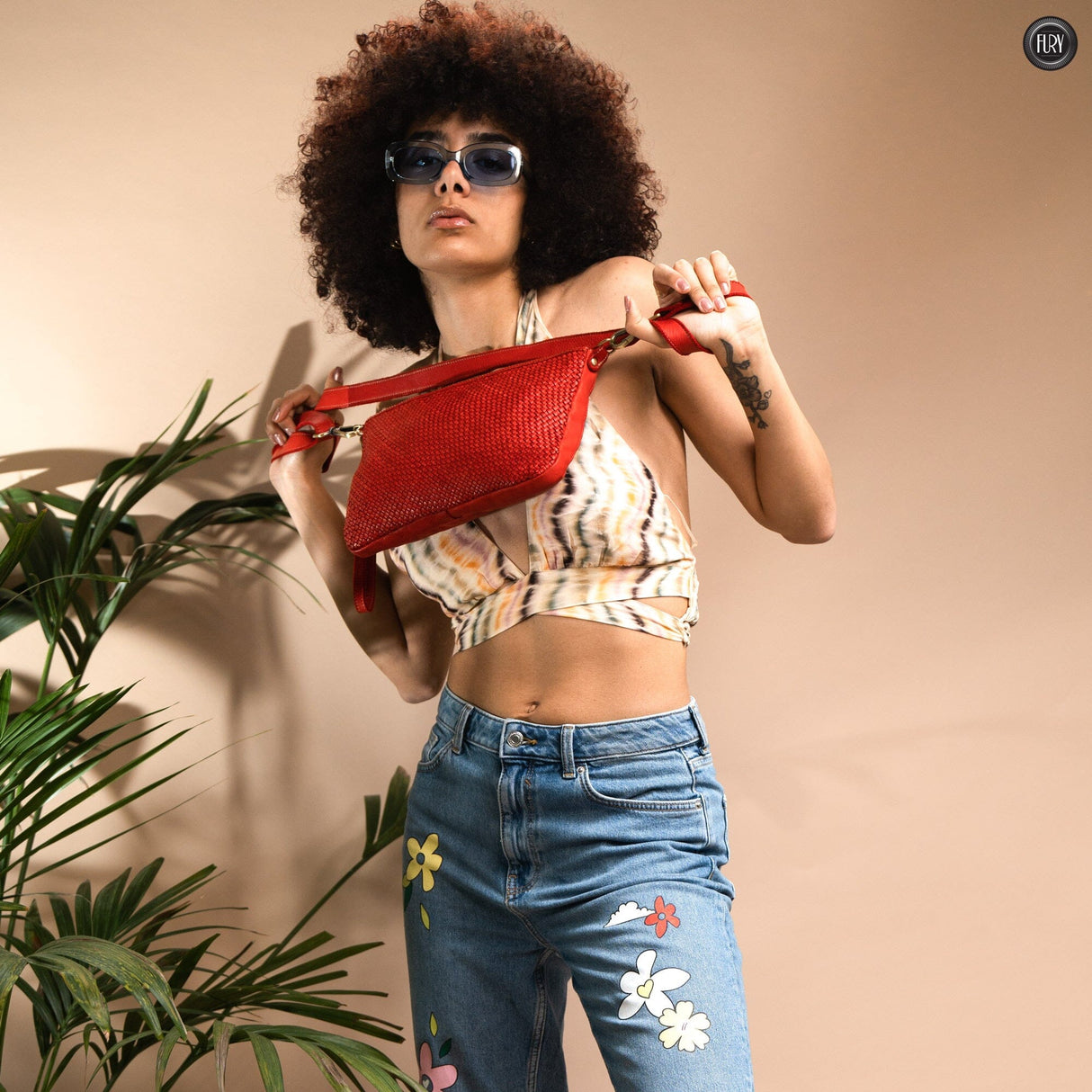 Pochette Diana in pelle intrecciata Fury