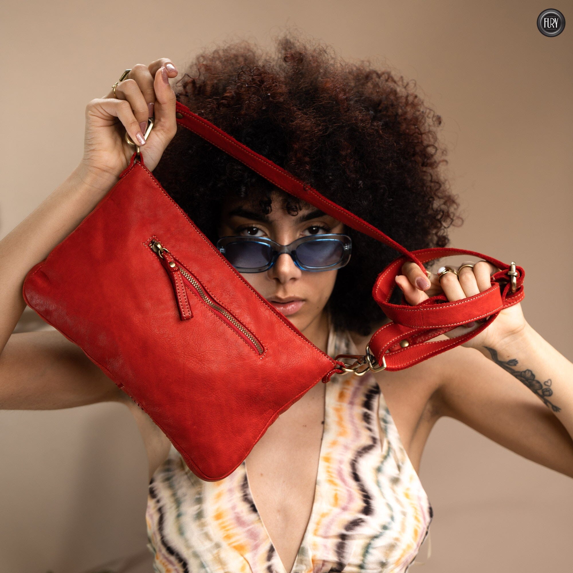 Pochette Diana in pelle intrecciata Fury