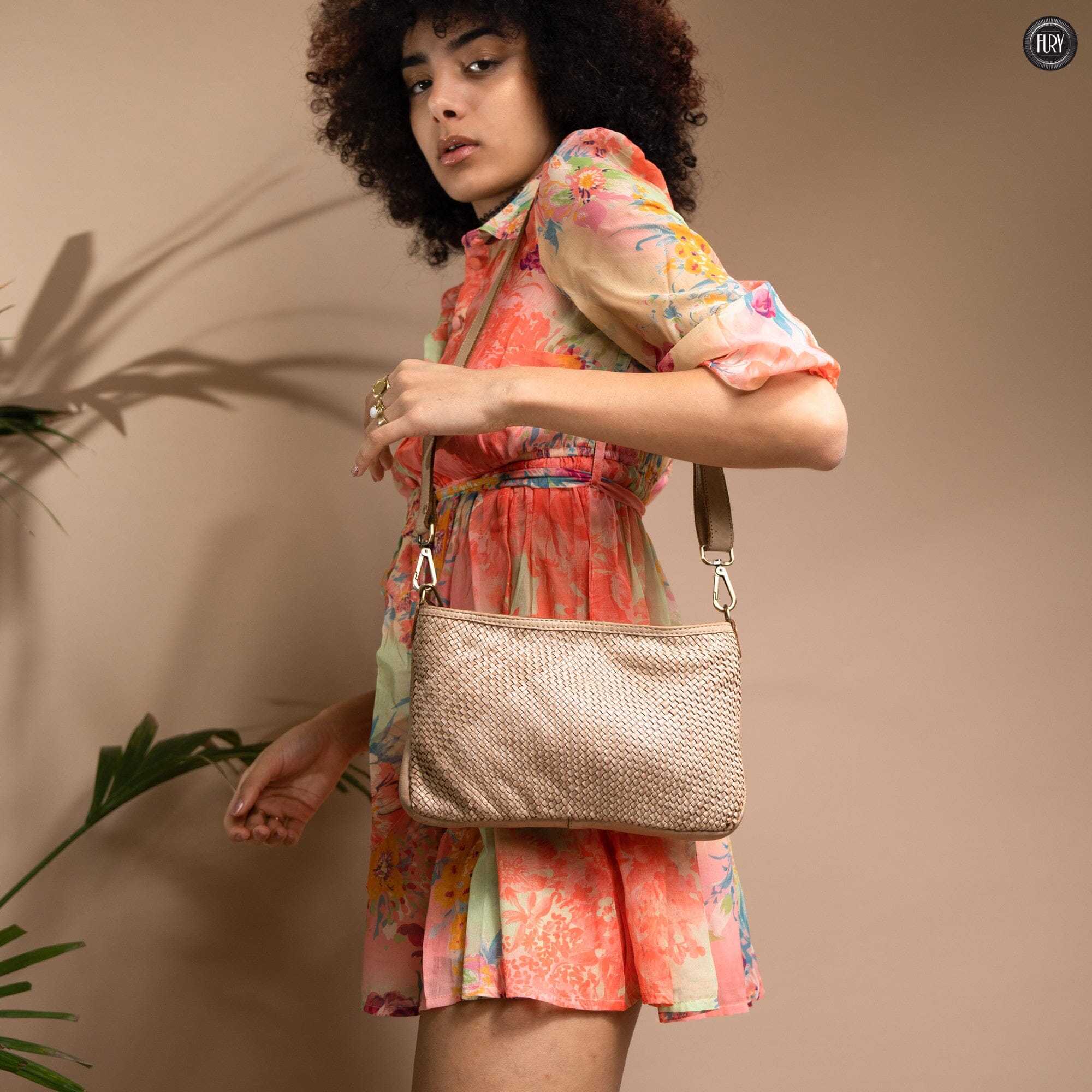 Pochette Diana in pelle intrecciata Fury