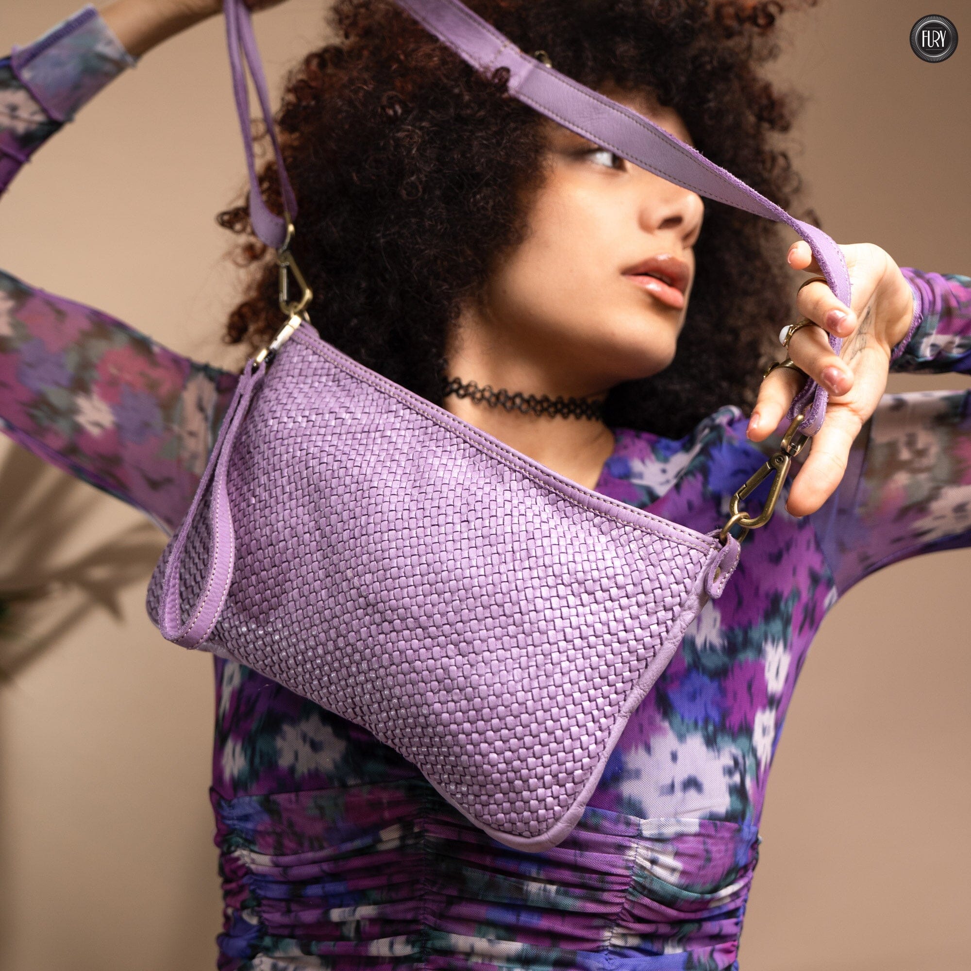 Pochette Diana in pelle intrecciata Fury