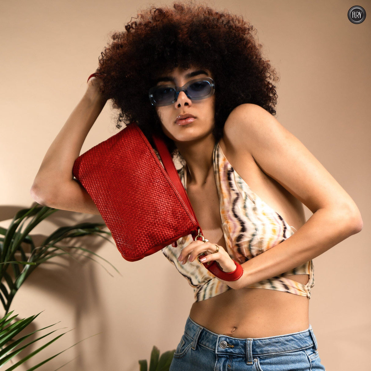 Pochette Diana in pelle intrecciata Fury