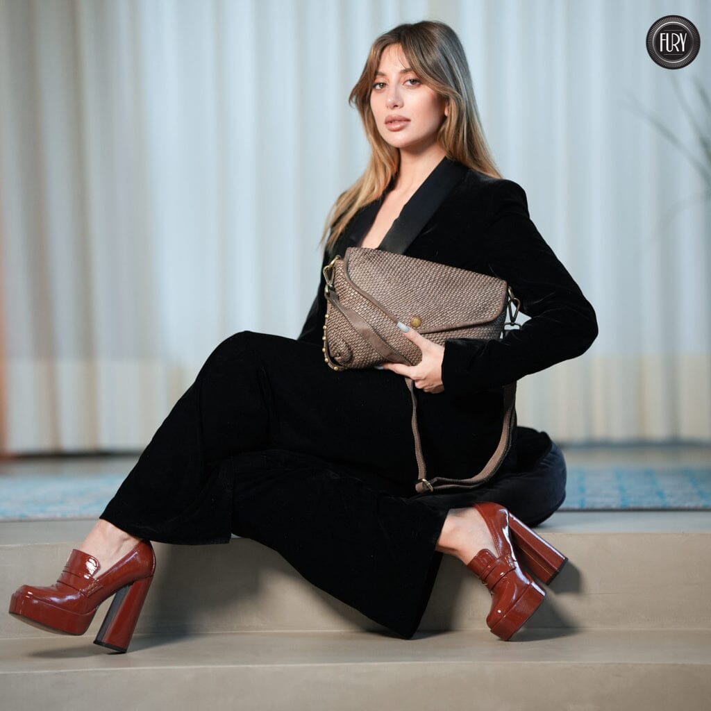 Pochette Sofia in pelle intrecciata Fury