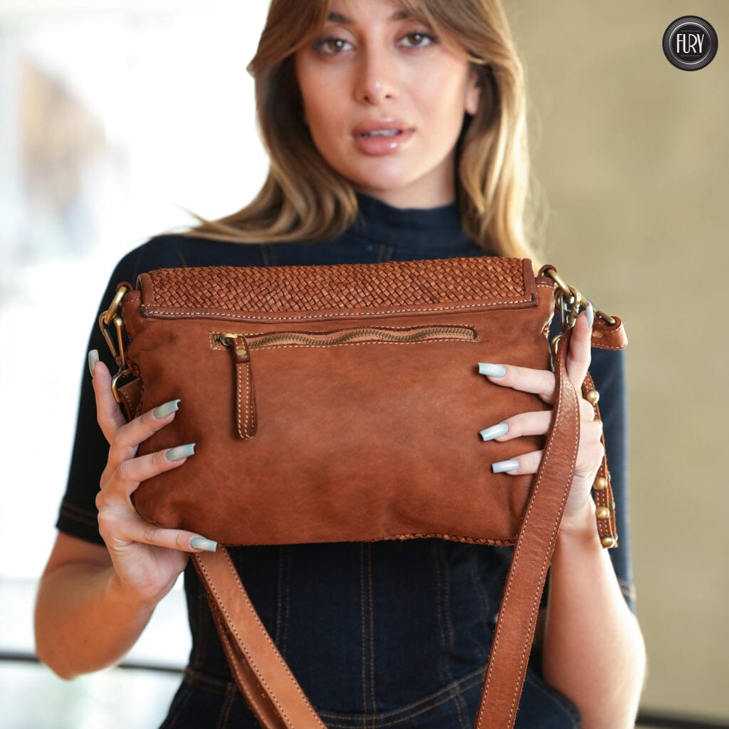 Pochette Sofia in pelle intrecciata Fury