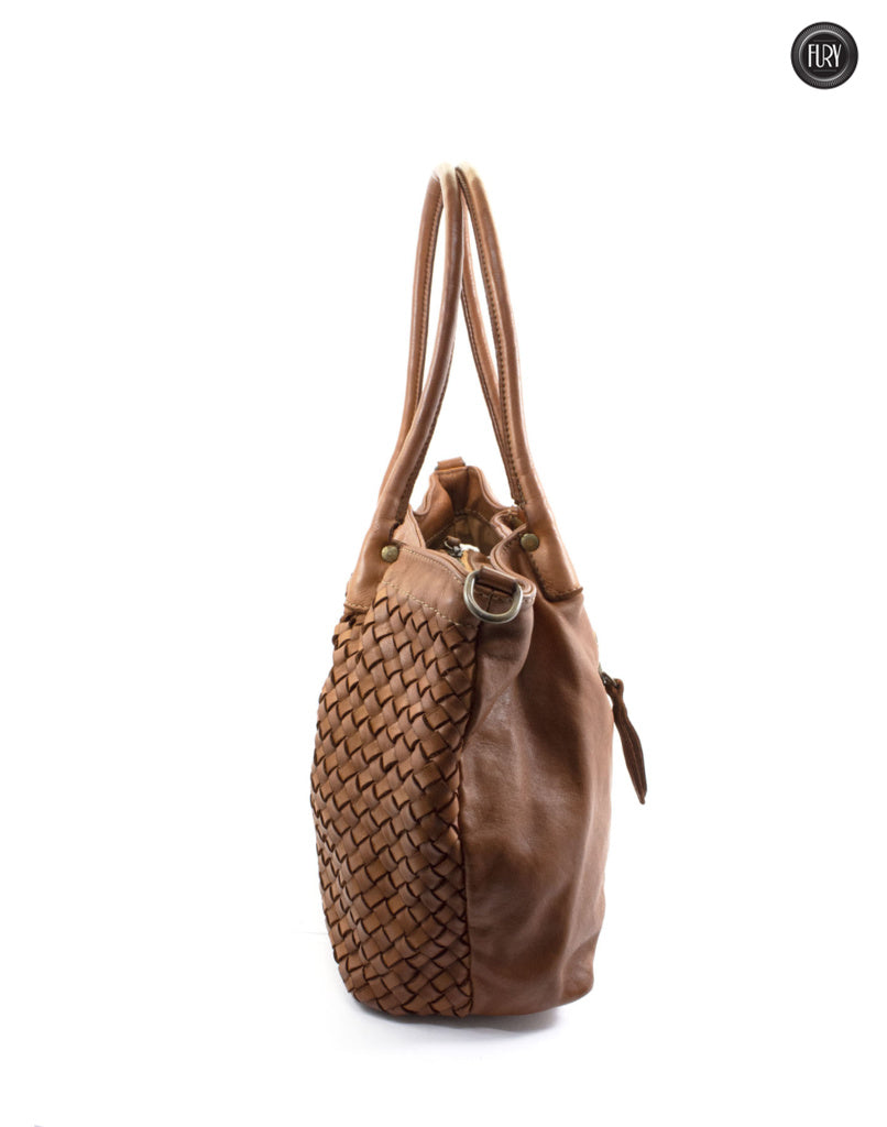 Borsa Caterina Riva in pelle intrecciata