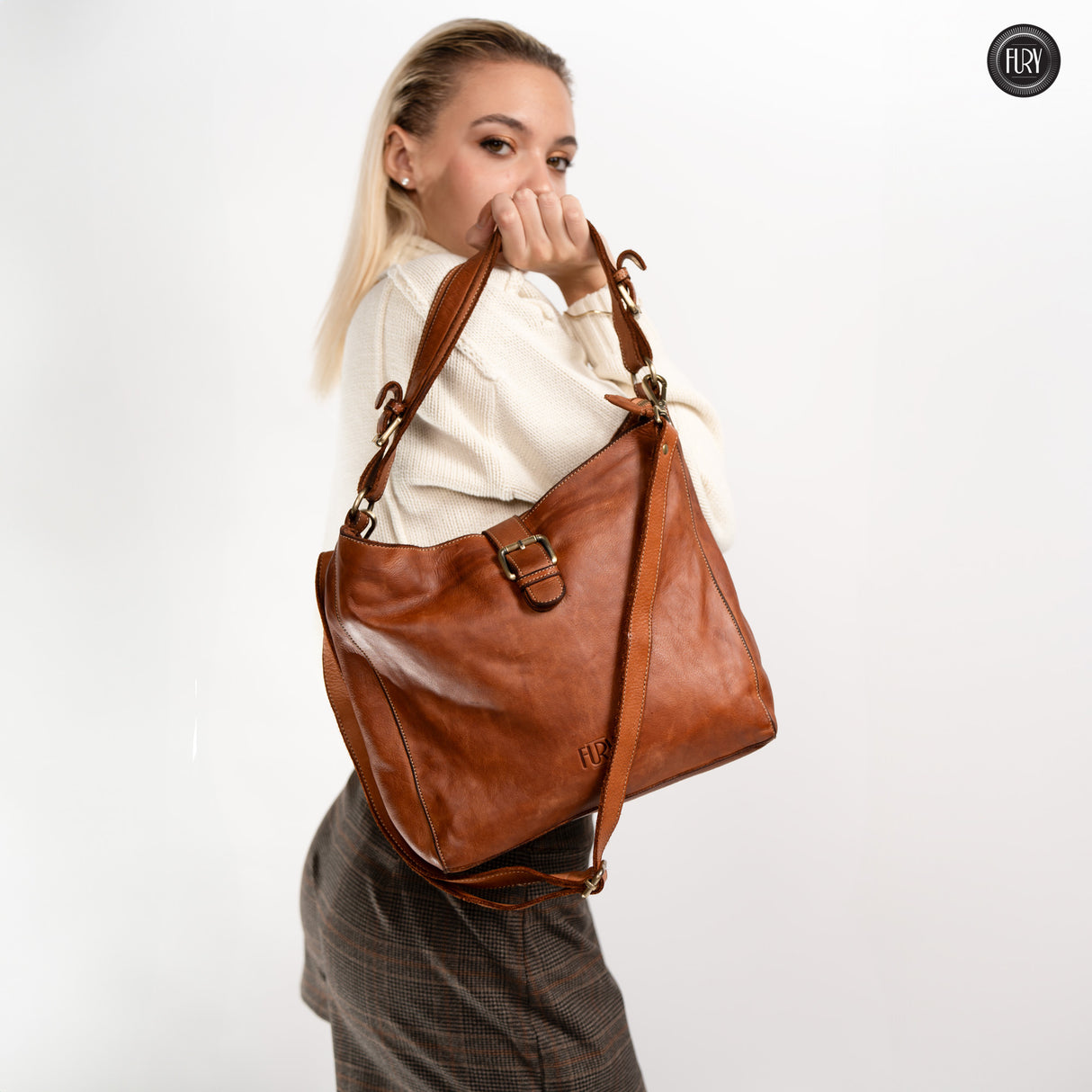 Sandige Ledertasche