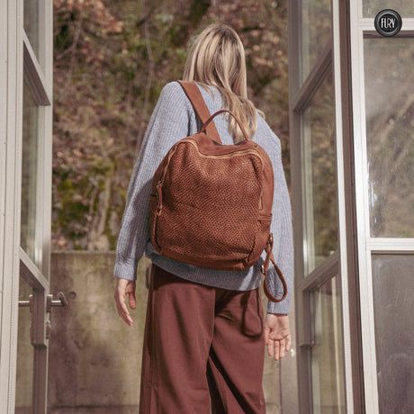 David Rucksack in gewebter Leder