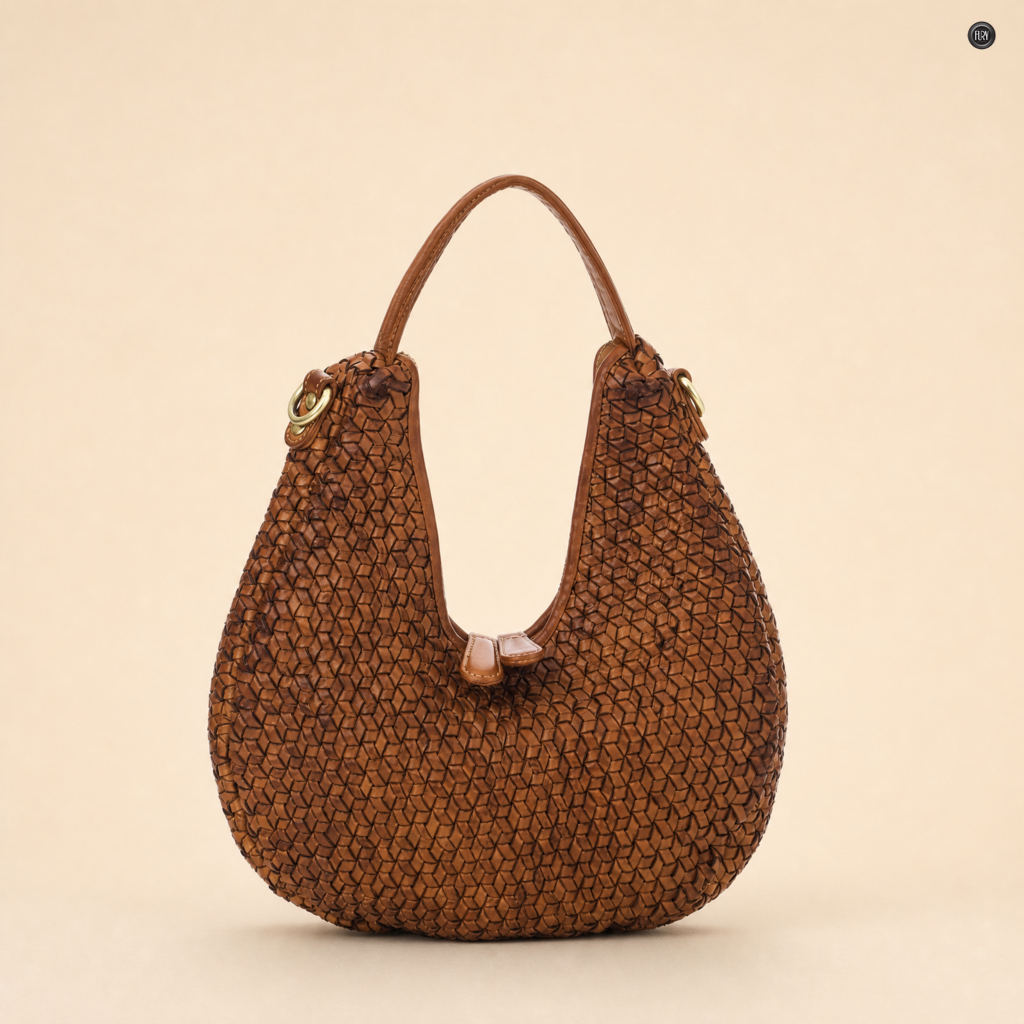 Borsa Amalia in pelle intrecciata