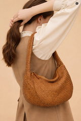 Borsa Elvira in pelle intrecciata