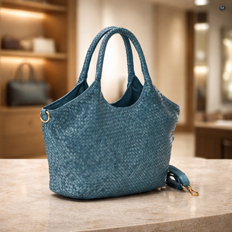 Nola Maxi-Tasche aus gewebtem Leder