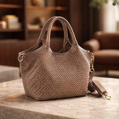 Nola Maxi-Tasche aus gewebtem Leder