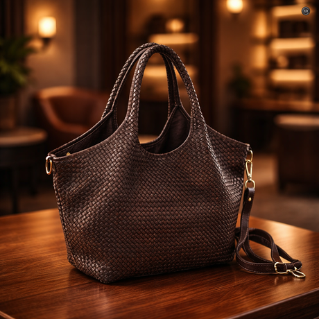 Nola Maxi-Tasche aus gewebtem Leder