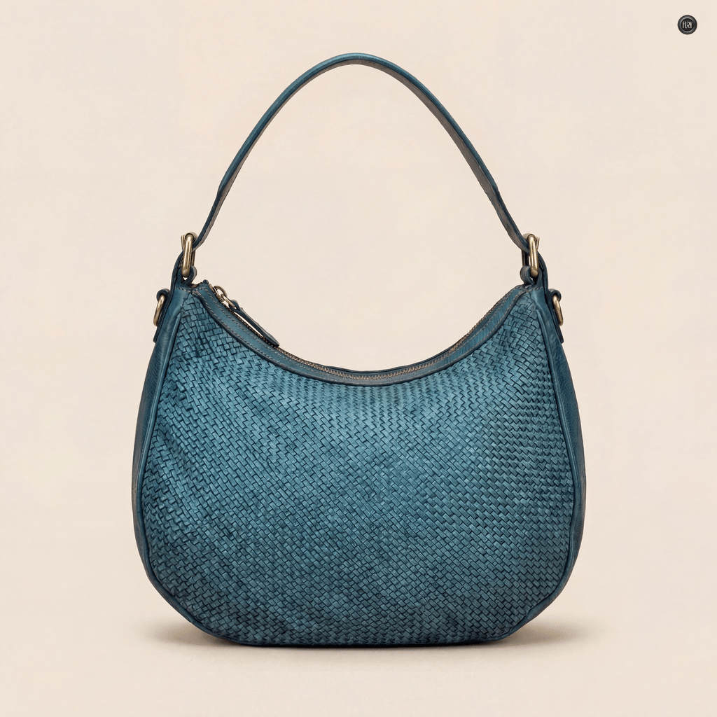 Borsa a spalla Ginger in pelle intrecciata - Fury