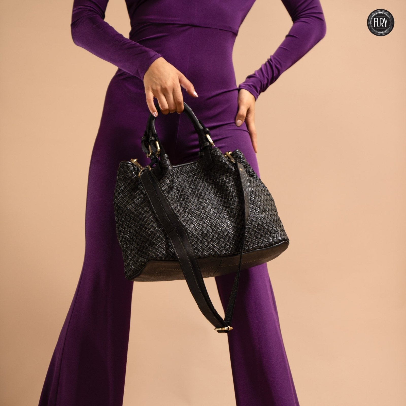 Borsa Agata in pelle intrecciata - Fury