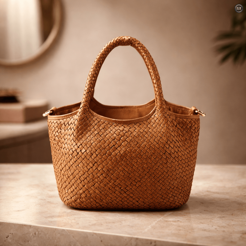 Borsa Alba Maxi in pelle intrecciata - Fury