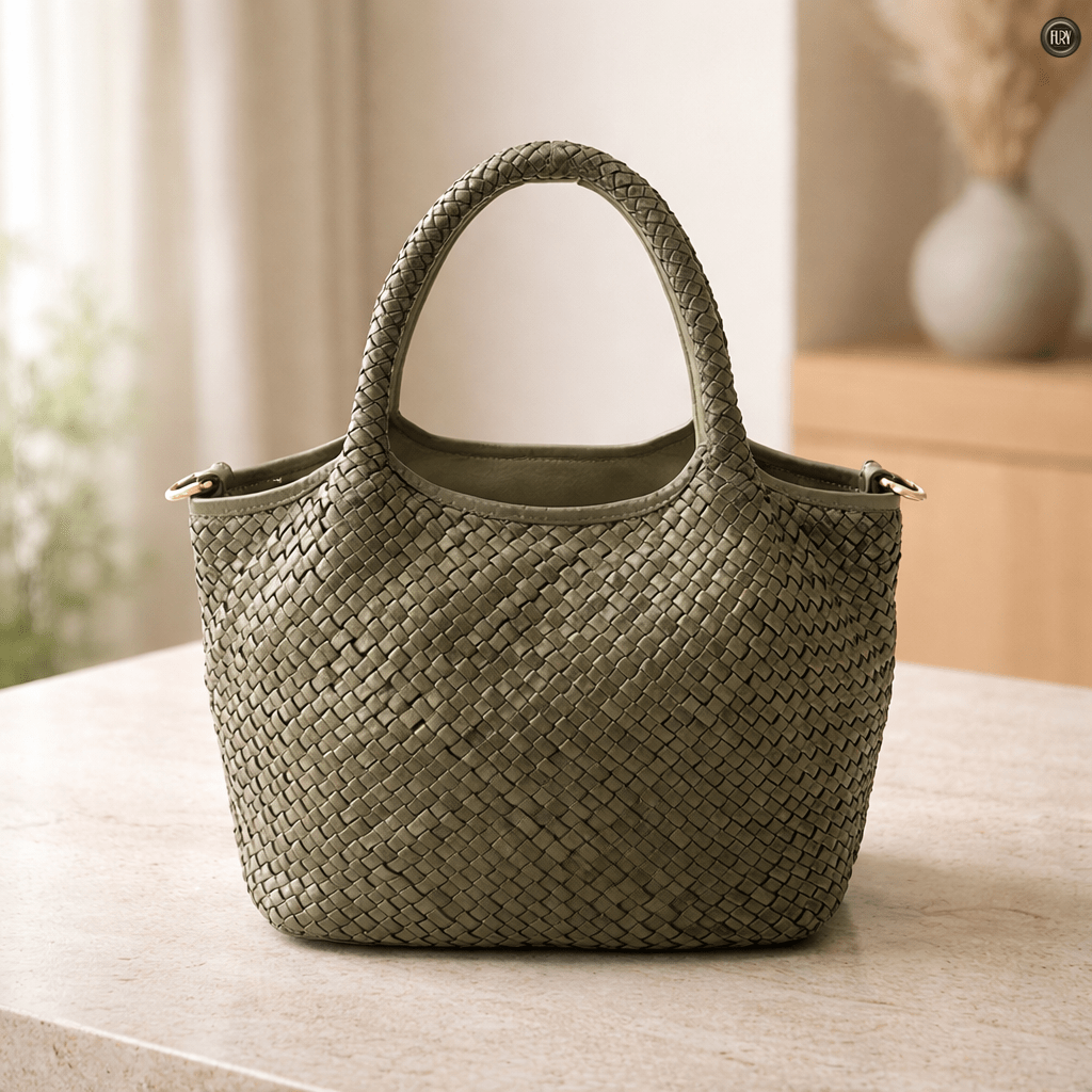 Borsa Alba Maxi in pelle intrecciata - Fury