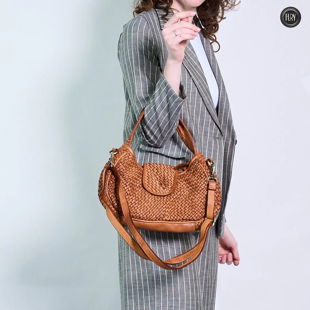 Borsa Clarissa in pelle intrecciata - Fury
