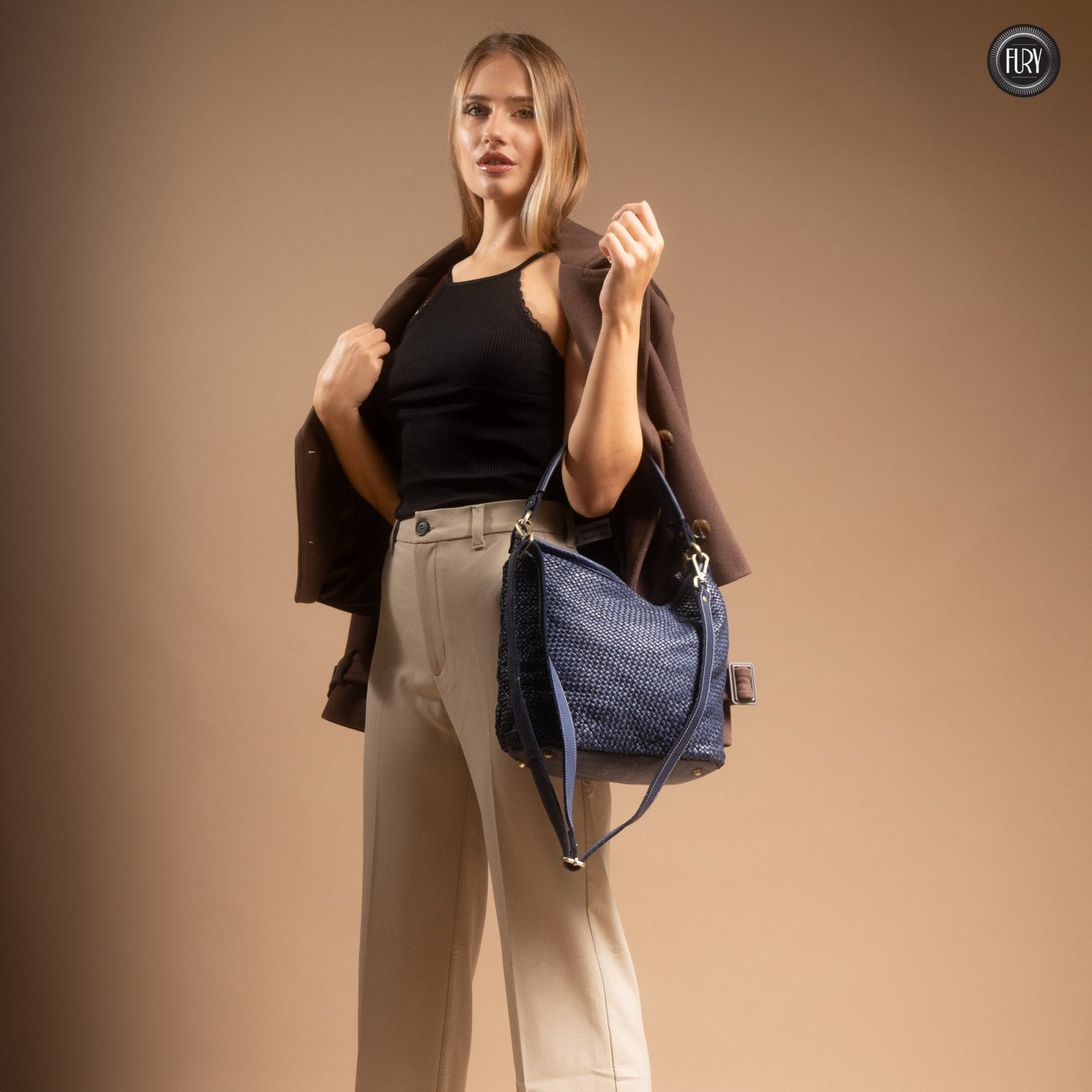 Borsa Linda in pelle intrecciata - Fury