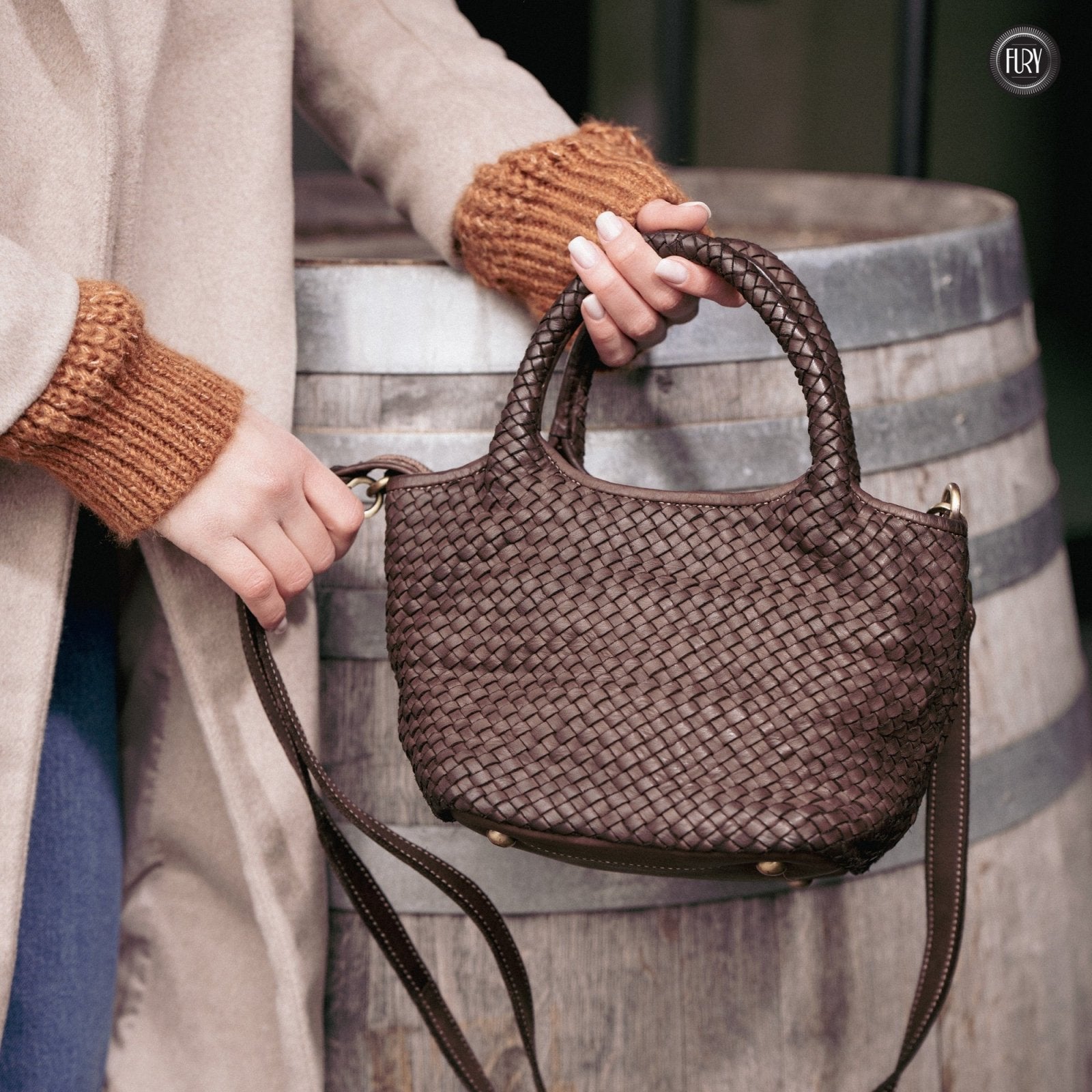 Borsetta Alba in pelle intrecciata - Fury