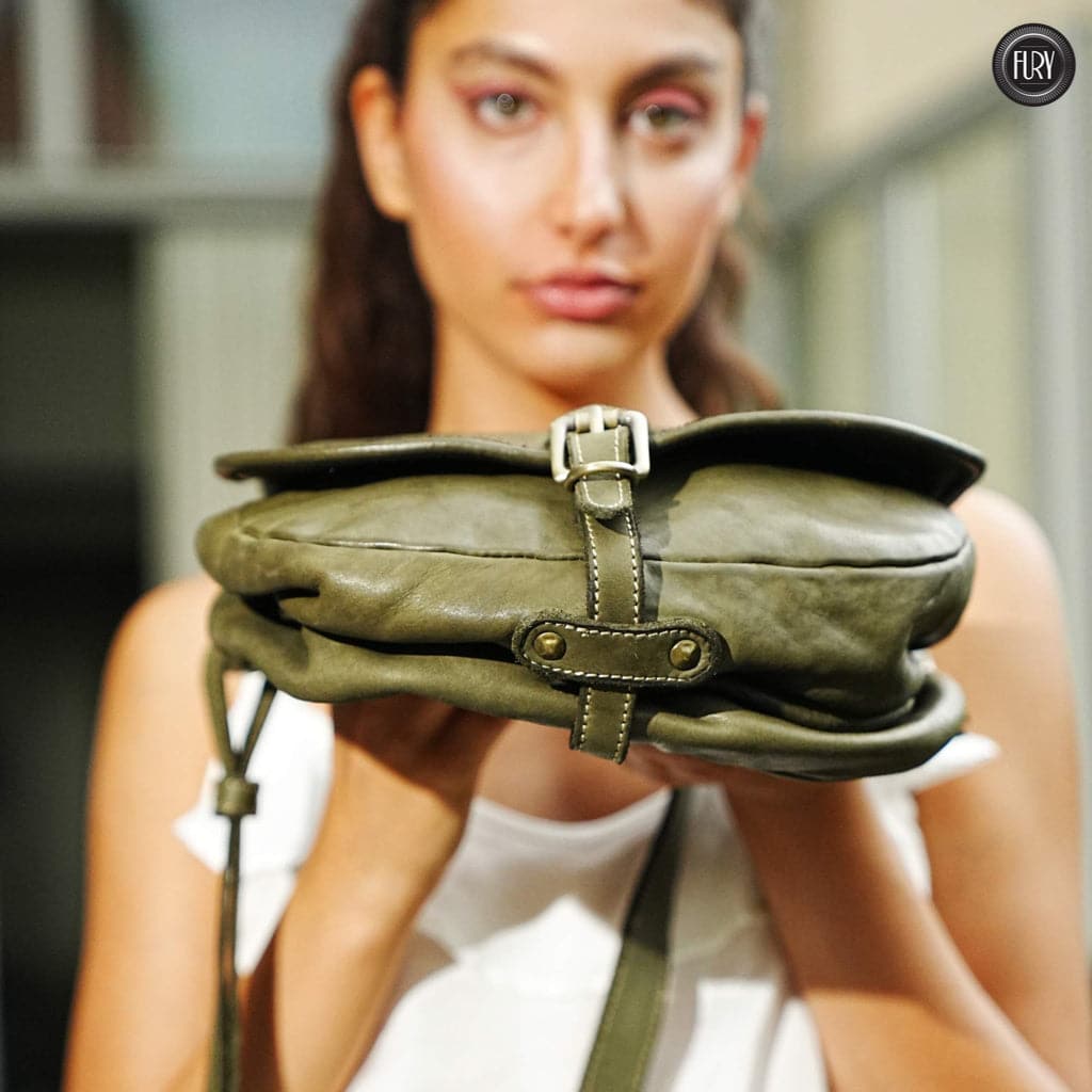 Borsa Francesca in pelle Fury#colore_verde-militare