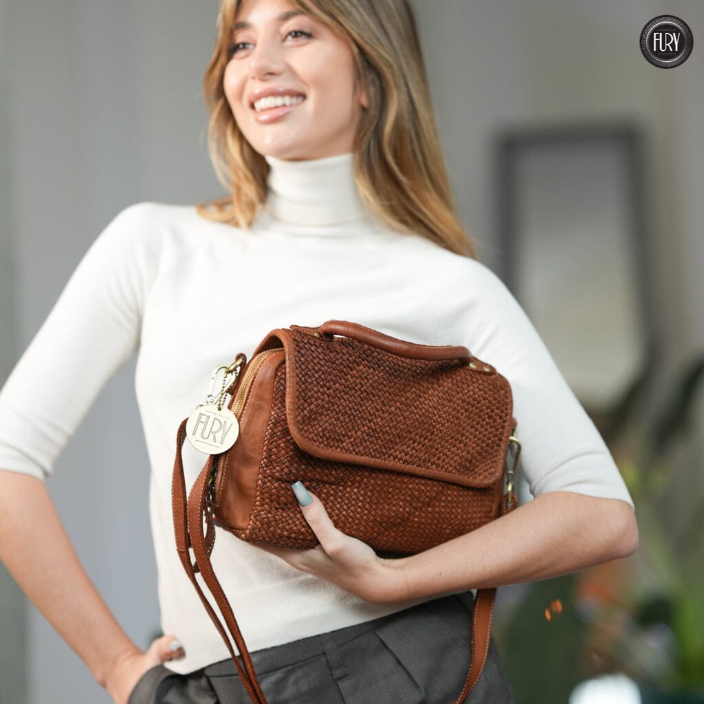 Borsa Siena in pelle intrecciata - Preordine - Fury