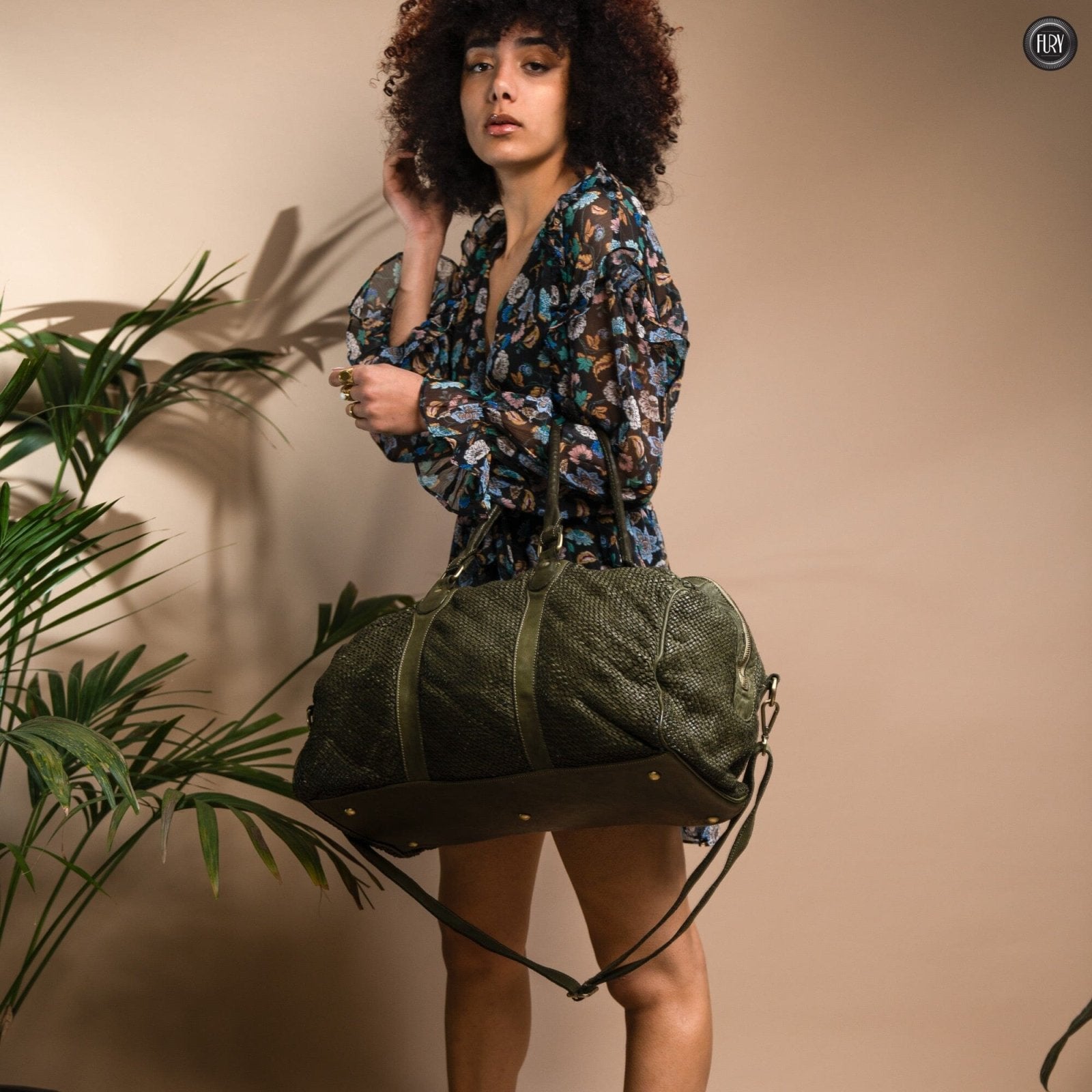 Borsone Magellano in pelle intrecciata - Fury
