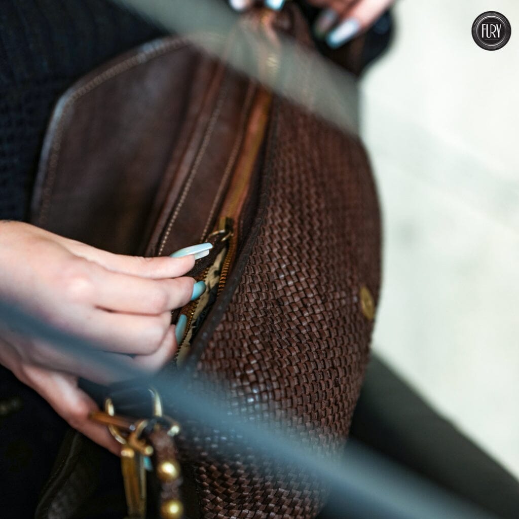 Pochette Sofia in pelle intrecciata - Fury